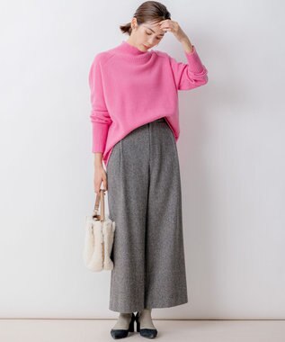 組曲 【8色展開・WEB限定】ウールカシミヤミックス ハイネック ニット ローズピンク系9