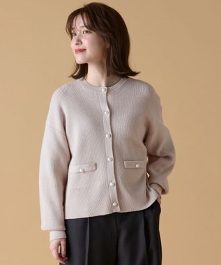 ANY 【手洗い可】パールカーディガン バニラ