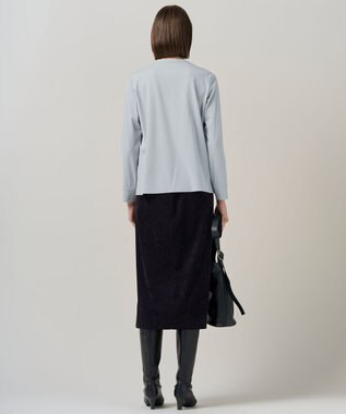 ICB L 【洗える】ストレッチスエード ナロースカート ブラック系