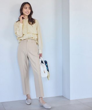 ANY SIS L 【洗える】ラッフルレイヤード ブラウス イエローストライプ