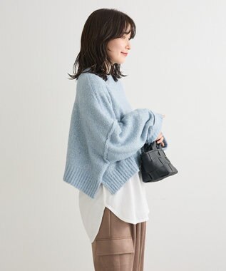 Green Parks ・Ｐｅｔｉｔ　Ｆｌｅｕｒ　ブークレワイドニット Blue