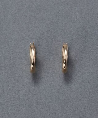 Phoebe 【金属アレルギー対応】ウェーブフープセラミックピアス　シャンパンゴールド シャンパンゴールド