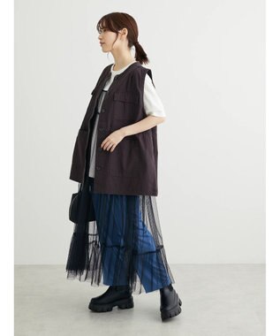 Green Parks ・ＥＬＥＮＣＡＲＥ　ＤＵＥ　２ｗａｙチュールキャミワンピ Black