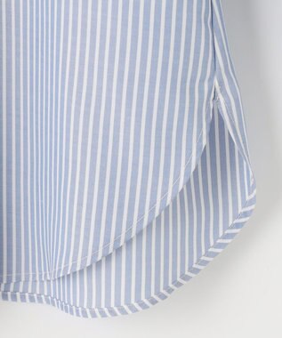 ANY SIS L 【AIコラボ】スタンドカラースキッパー ブラウス ライトブルーストライプ
