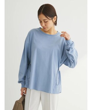 Green Parks ドロストドッキング長袖プルオーバー Sax