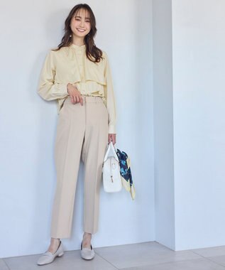 ANY SIS L 【洗える】ラッフルレイヤード ブラウス イエローストライプ