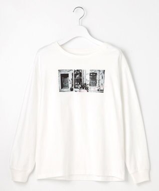 Feroux 【洗える】アソートプリントロング Ｔシャツ ホワイト系1