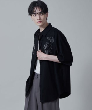 WEGO TRフラワーモチーフシャツ（S） 柄2