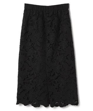 BEIGE， CITRINE / エンブロイダリーレースイージースカート Black
