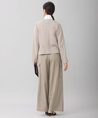 自由区 【洗える】ライトカラミノーカラー ジャケット カーキミックス