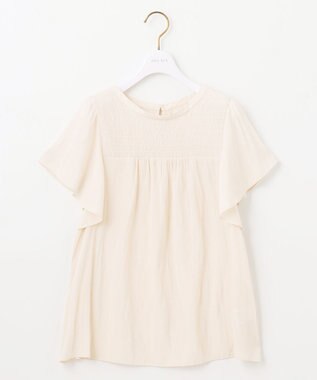 ANY SIS L 【洗える】シャーリングツヤ ブラウス アイボリー