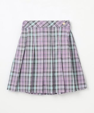 ANY KIDS ラメチェックプリーツスカパン ラベンダー系