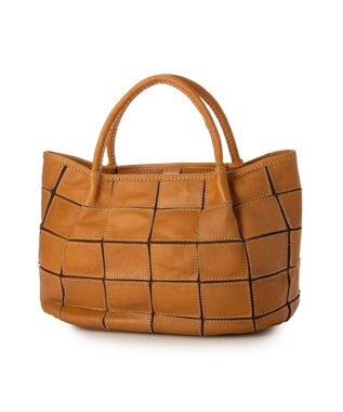 UNBILLION ピークスピーク PEAKSPEAK / 牛革パッチワーク・フラップトートL キャメル