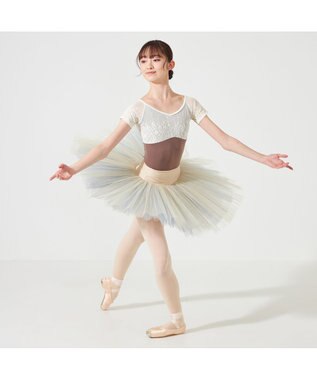 Chacott ◎【Nela ライン】ハーフスリーブレオタード ココアブラウン