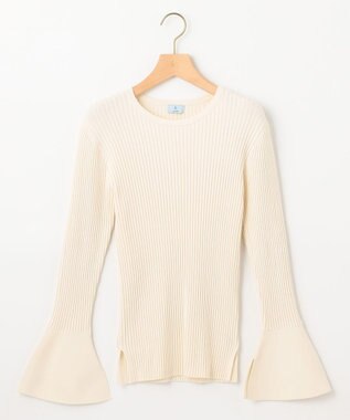 組曲 【WEB限定】ELENAフレアスリーブ リブニット アイボリー系