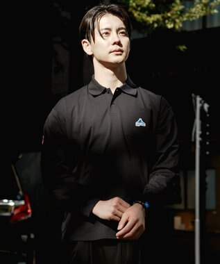 SHARE PARK MENS 【UVケア・吸水速乾・ストレッチ・軽量 】エンブレムポロTシャツ（L・XLサイズ） ブラック系