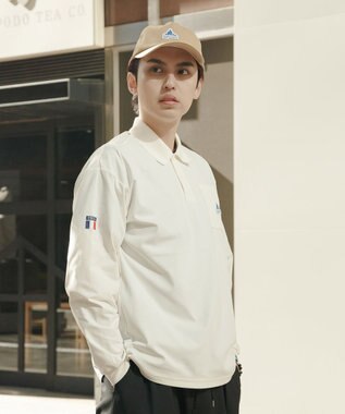 SHARE PARK MENS 【UVケア・吸水速乾・ストレッチ・軽量 】エンブレムポロTシャツ（L・XLサイズ） ホワイト系