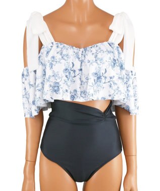 San-ai Resort（三愛水着楽園） 【SALE】【11号・13号】ワコール定番商品カップ使用GHIカップの大きなお胸に対応【グラマラスフィット】ワイヤー水着　11EF-ML・13GHI-L LL ブルー×グレー