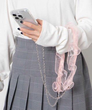 WEGO フリルチェーンストラップ ピンク