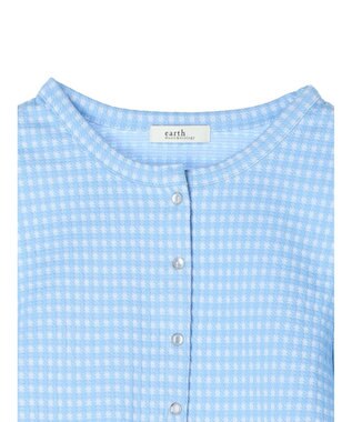 earth music&ecology カットジャガードカーディガン Blue