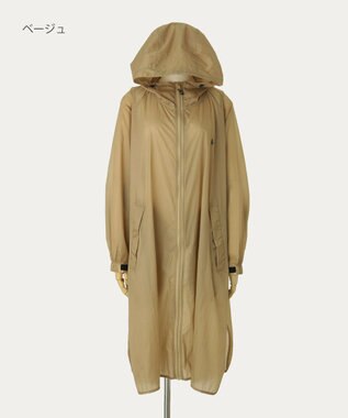MOONBAT POLO RALPH LAUREN(ポロ ラルフローレン) ポロポニー レインコート ライトウェイト レインポンチョ  無地 フード 収納袋 レディース ベージュ