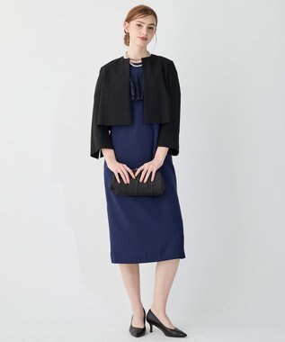 23区 【APPLAUDIR】スパンコールレース フリルコンビドレス ブルー系