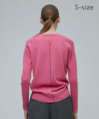 BEIGE， 【S-size】RIGNY / クルーネックニット Pink×Brwn Line