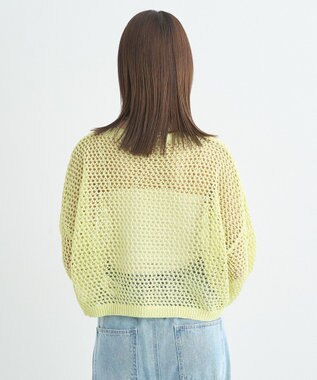 earth music&ecology スパンコールメッシュニットプルオーバー Lime Green