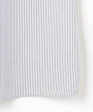 J.PRESS LADIES ソフトジョーゼット ストライプ プリント ブラウス ネイビーストライプ系