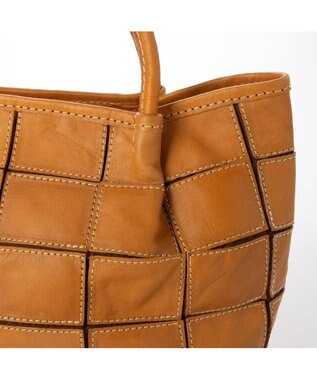 UNBILLION ピークスピーク PEAKSPEAK / 牛革パッチワーク・フラップトートL キャメル