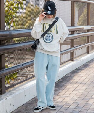 WEGO 【ユニセックス着用ITEM/手洗い可】バギーパンツ デニム淡色