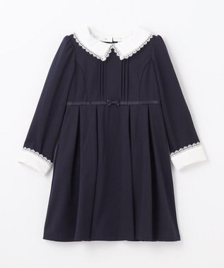 ANY KIDS レース付き きちんと ワンピース ネイビー