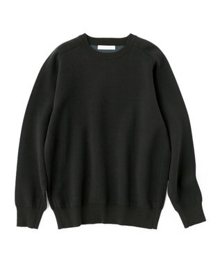 UNFILO MENS 【新色追加】スウェットライク クルーニット [24年秋冬商品] ダークグリーン