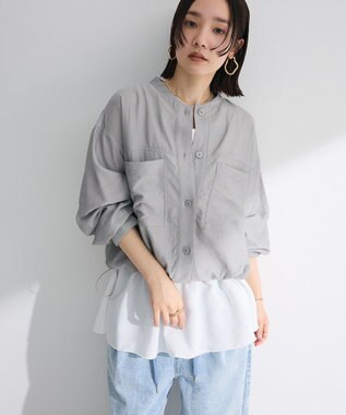 Green Parks シア‐シャツブルゾン Stripe