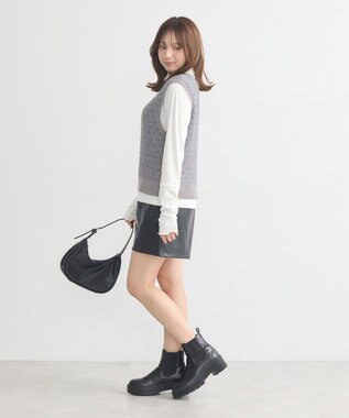 earth music&ecology ラメジャガードニットベスト Gray