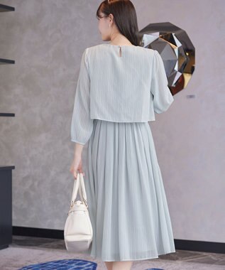 Tiaclasse 【新色追加】シフォンドレープワンピース サックスグレー