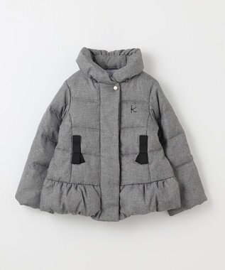組曲 KIDS 【150-170cm】ウールライク ダウンコート ライトグレー系