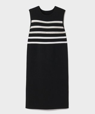 GRACE CONTINENTAL ボーダーパールワンピース ブラック