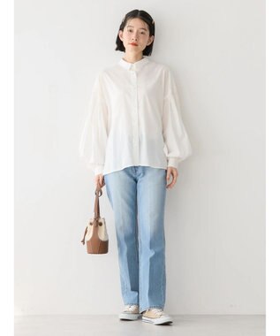 AMERICAN HOLIC ＵＶカット／接触冷感ギャザースリーブブラウス　 Off White