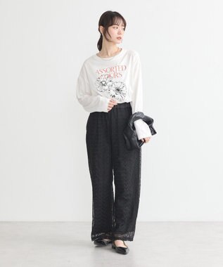 earth music&ecology レースパンツ Black