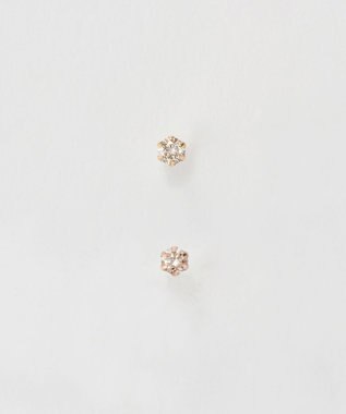 Phoebe 【K10】一粒ダイヤモンドピアス(片耳)　ローズゴールド ローズゴールド