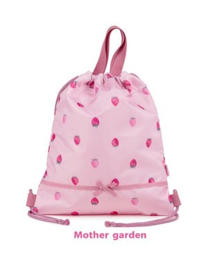 Mother garden マザーガーデン 野いちご お着替え巾着リュック 《レトロストロベリー柄》 レトロストロベリー柄