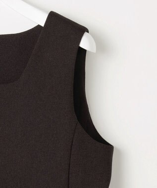 自由区 【セットアップ対応】リネンライクシンセティックノースリーブ ブラウス ダークブラウン