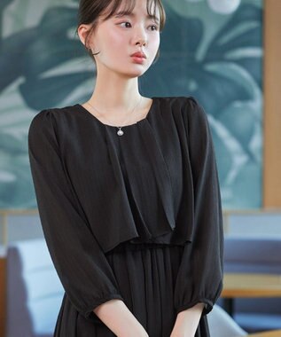 Tiaclasse 【新色追加】シフォンドレープワンピース ブラック