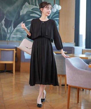 Tiaclasse 【新色追加】シフォンドレープワンピース ブラック