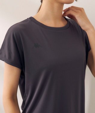 OP／FILA 【Kappa】フィットネスウェア 3点セット Ｔシャツ＋ショートパンツ＋レギンス ダークグレー