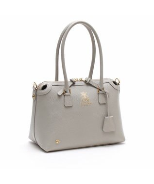 A.D.M.J. 【牛革】　ファスナーボストン ライトグレー