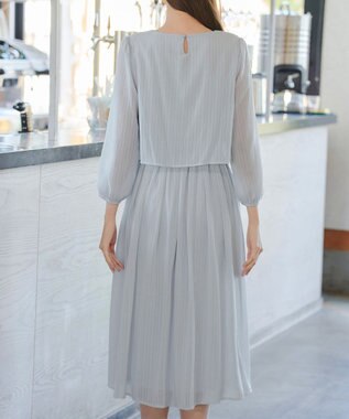 Tiaclasse 【新色追加】シフォンドレープワンピース サックスグレー