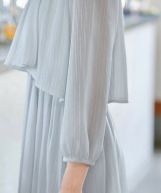 Tiaclasse 【新色追加】シフォンドレープワンピース サックスグレー