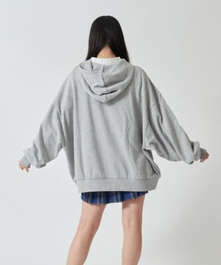 WEGO 【SCHOOLITEM】ルーズフィットプルパーカー 杢グレー